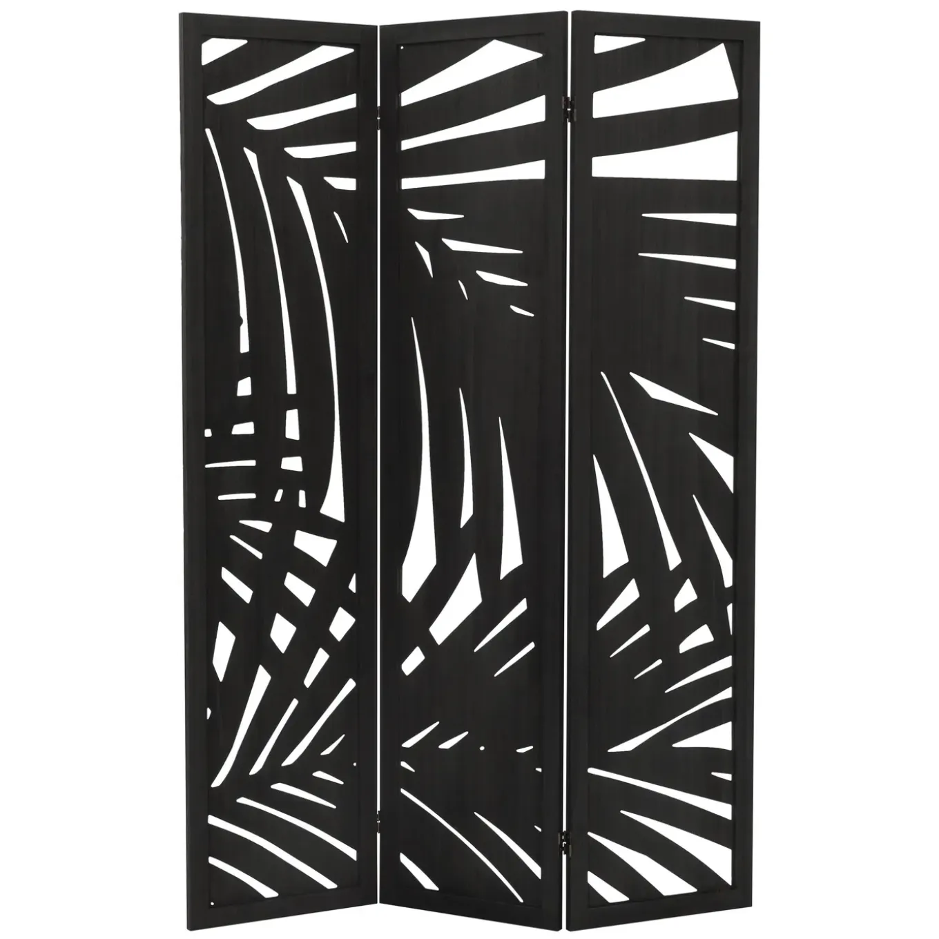 Ml-design Kamerscherm Sapporo 3-delig 170x121cm Zwart Hout Opvouwbaar Vrijstaand Binnen