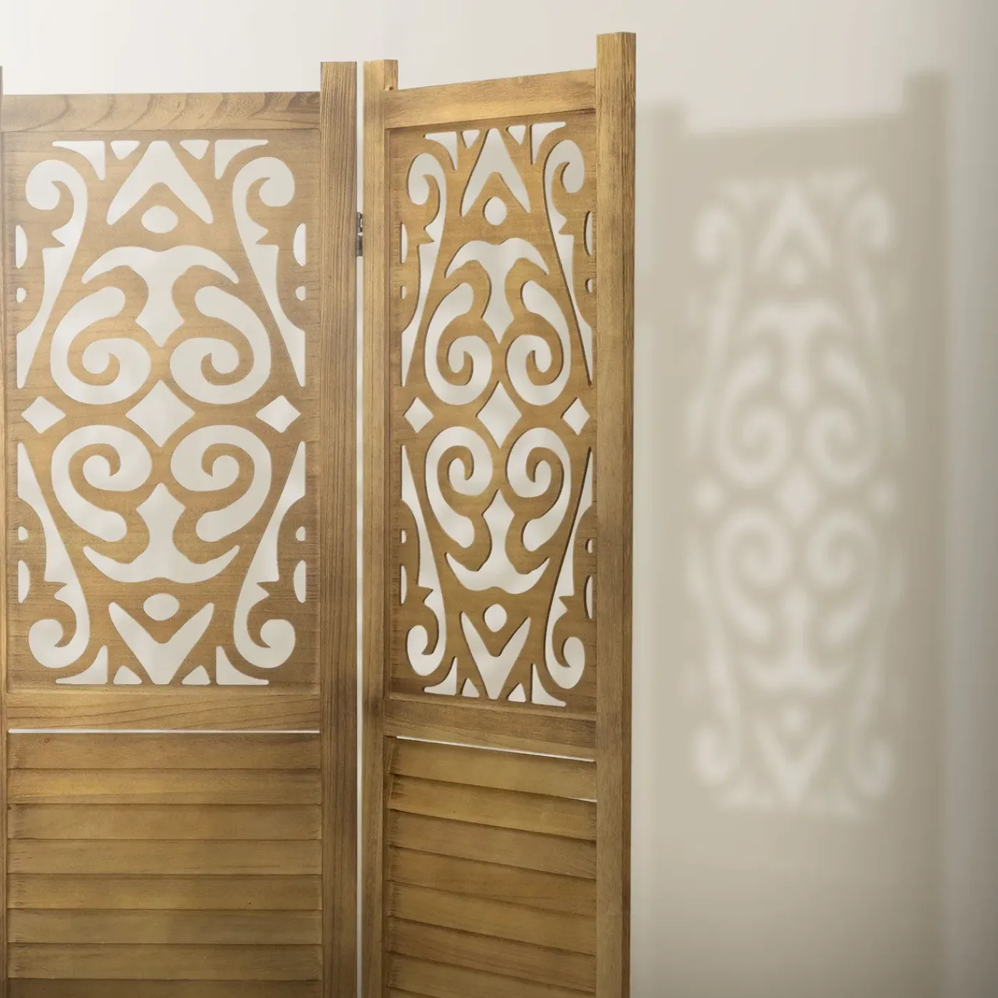 ML-Design Kamerscherm Tokio 3-delig 170x121cm Naturel Hout Opvouwbaar Vrijstaand Binnen