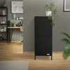 Ml-design Metalen Archiefkast Staal Zwart 40x101,5x40 Cm Kantoorkast 2 Deuren Legplanken
