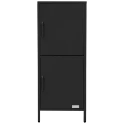 Ml-design Metalen Archiefkast Staal Zwart 40x101,5x40 Cm Kantoorkast 2 Deuren Legplanken