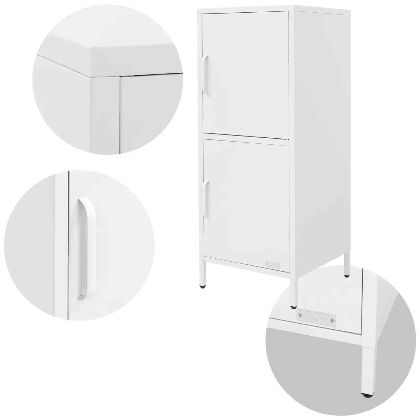 ML-Design Metalen Archiefkast Staal Wit 40x101,5x40 Cm Kantoorkast 2 Deuren Legplanken