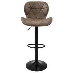 ML-Design Set van 4 Barkruk, bekleding kunstleer, bruin, gestoffeerde barstoel
