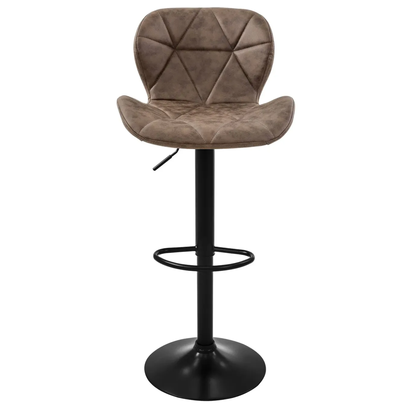 ML-Design Set van 4 Barkruk, bekleding kunstleer, bruin, gestoffeerde barstoel