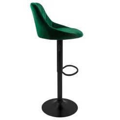 ML-Design Set van 4 Barkruk, fluwelen bekleding, groen, gestoffeerde barstoel