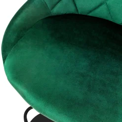 ML-Design Set van 4 Barkruk, fluwelen bekleding, groen, gestoffeerde barstoel
