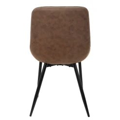 ML-Design Set van 6 Eetkamerstoelen met rugleuning en armleuningen, bruin