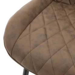 ML-Design Set van 6 Eetkamerstoelen met rugleuning en armleuningen, bruin