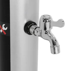 ML-Design Solar Douche 35 L 217cm Rond Met Voetdouche En Regendouchekop, Zilver-zwart