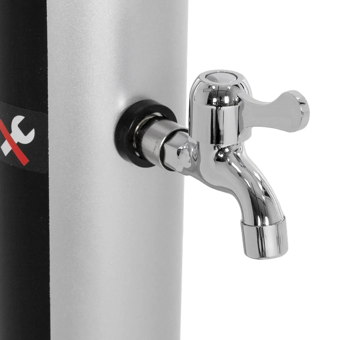 ML-Design Solar Douche 35 L 217cm Rond Met Voetdouche En Regendouchekop, Zilver-zwart