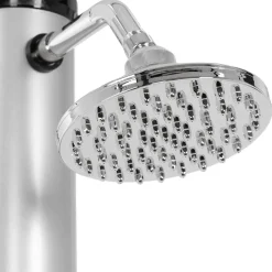 ML-Design Solar Douche 35 L 217cm Rond Met Voetdouche En Regendouchekop, Zilver-zwart