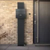 ML-Design Staande brievenbus met krantenvak, Brievenbus antraciet 37x11x36,5cm, Roestvast staal