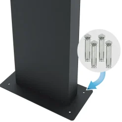 ML-Design Staande brievenbus met krantenvak, Brievenbus antraciet 37x11x36,5cm, Roestvast staal