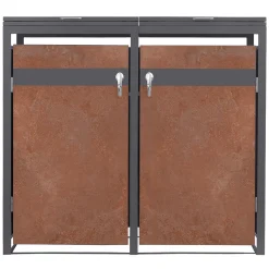 Ml-design 3 Tons Vuilnisbak 240l 200x80x120 Cm Antraciet Roestafwerking Staal Afsluitbaa