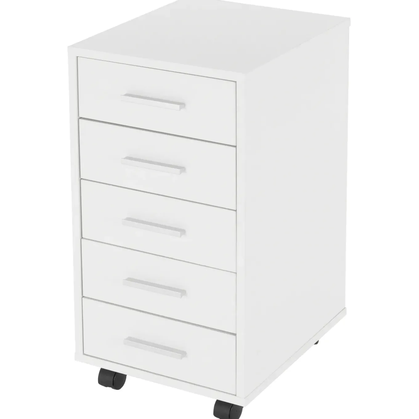 ML-Design verrijdbare ladebak wit, met 5 laden, 33x38x63,5 cm