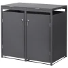 Ml-design Vuilnisbak Box 240l Voor 2 Afvalemmer 132x80x120 Cm Antraciet Staal