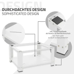ML-Design wasmachine onderstel wit staal 63x54 cm stevig met plank 32 cm poten tot 150 kg