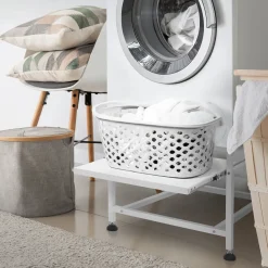 ML-Design wasmachine verhoger uittrekbaar Plateau wit 625x535x450 cm staal verstelbaar