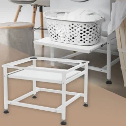 ML-Design wasmachine verhoger uittrekbaar Plateau wit 625x535x450 cm staal verstelbaar