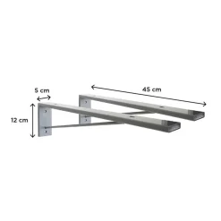 Mob-in - Hangend Badkamermeubelblad - Will - Grijs - Met Hoeksteunen - 120 Cm