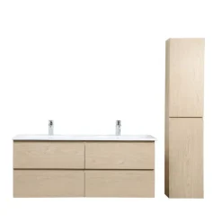 Mob-in - Hangend Meubelset Voor Wastafel - Sorrento - Eikendecor - 3-delig - 120 Cm