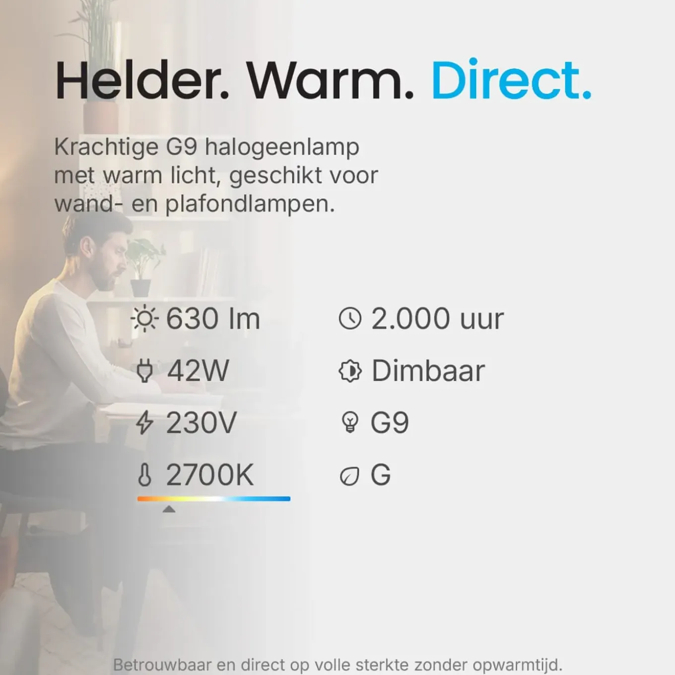 Modee Halogeen Insteeklamp G9 - 42w 630lm 2700k - Warm Wit Licht - Dimbaar - 5 Stuks