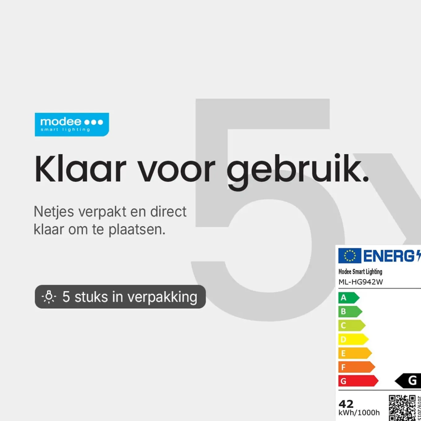 Modee Halogeen Insteeklamp G9 - 42w 630lm 2700k - Warm Wit Licht - Dimbaar - 5 Stuks
