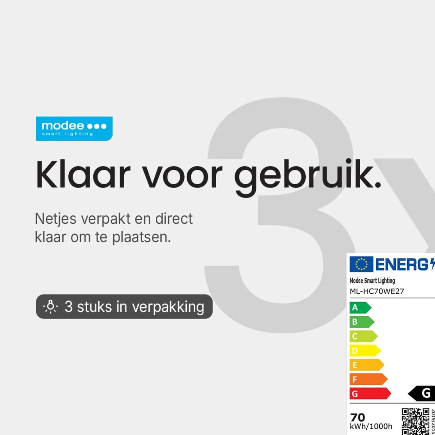 Modee Halogeenlamp E27 - 70w 1179lm 2700k - Warm Wit Licht - Dimbaar - Globe - 3 Stuks