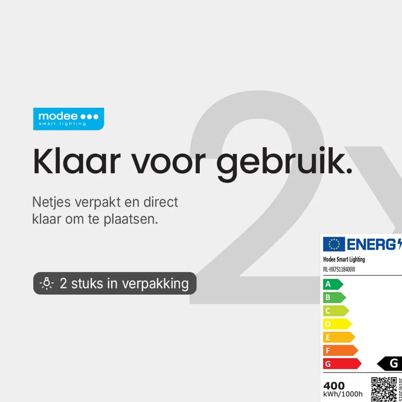 Modee Halogeen Staaflamp R7s - 400w 8600lm 2700k - Warm Wit Licht - Dimbaar - Buislamp - 2 Stuks