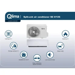 Qlima Monosplit airconditioner SC 6135 - met WiFi - 3.5kW - 12000 BTU
