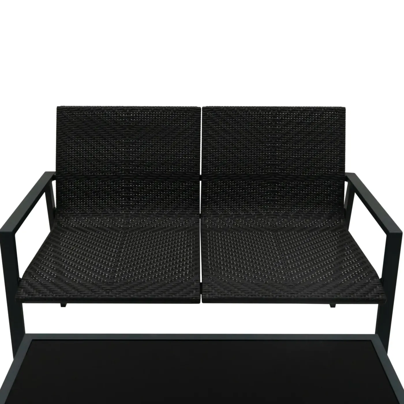 Monster Shop Monstershop Balkon Loungeset - 4 Delig - Rotan - Zwart