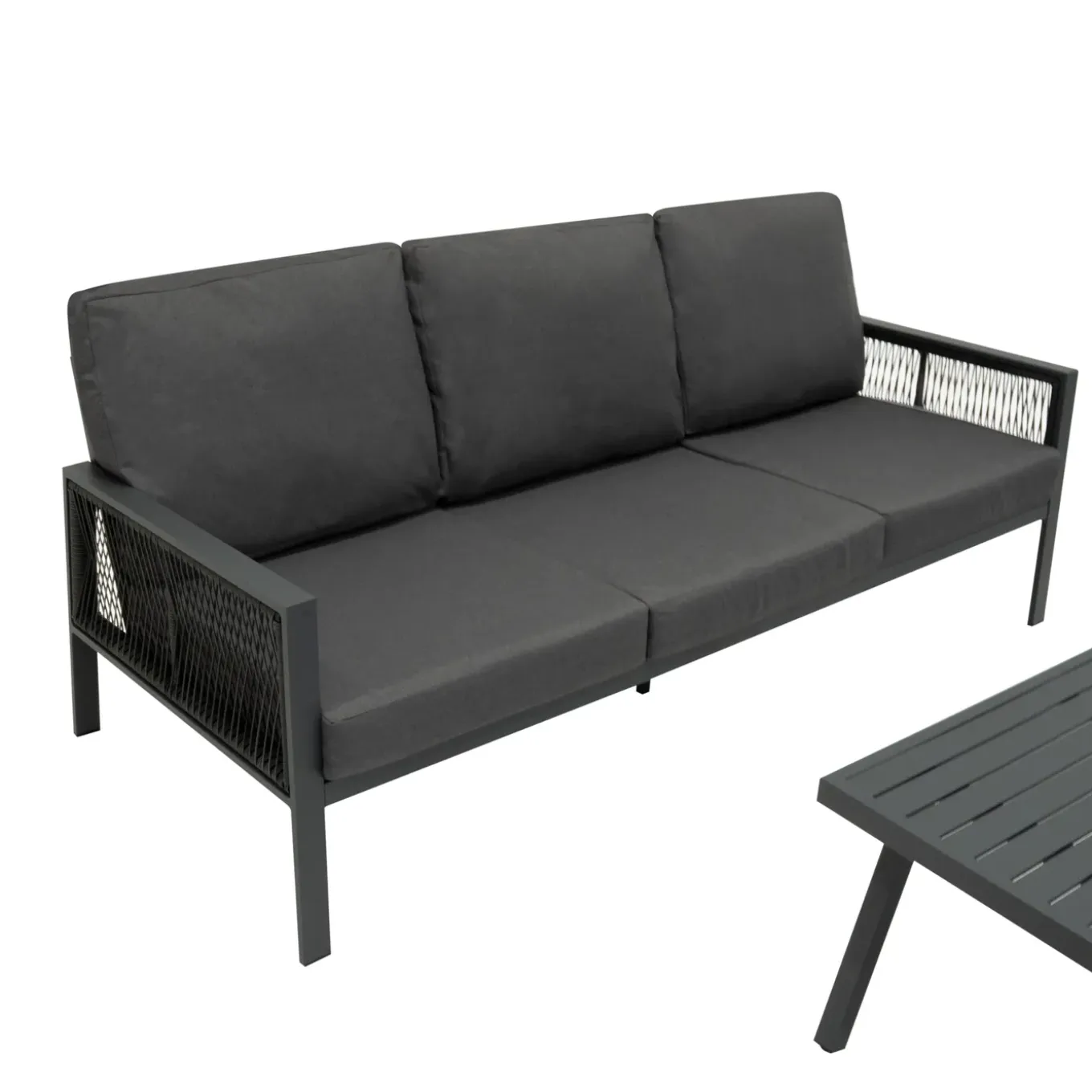 Monstershop Tuinset - Antraciet Grijs - Aluminium - 4-delig