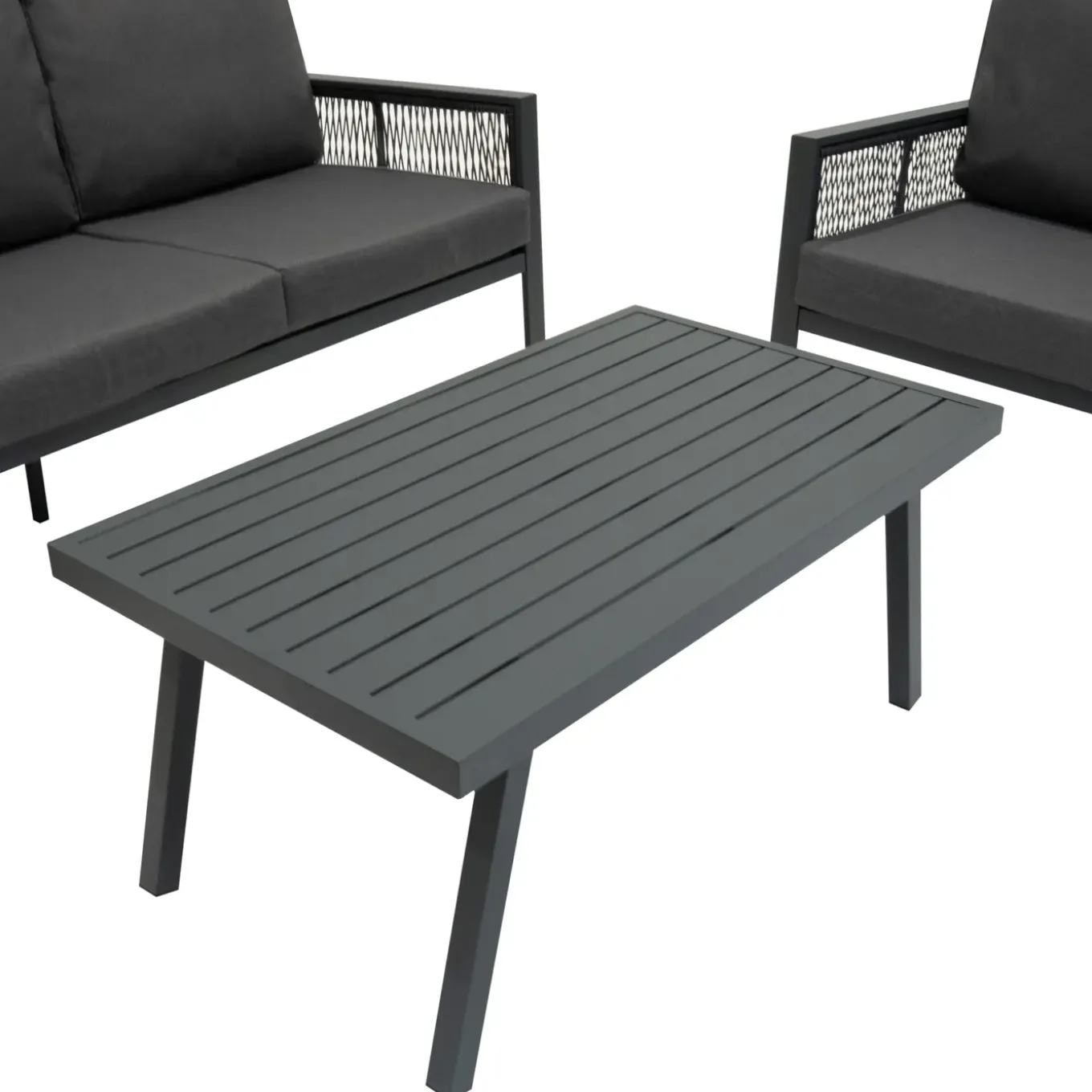 Monstershop Tuinset - Antraciet Grijs - Aluminium - 4-delig