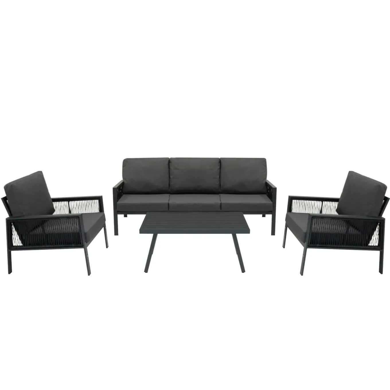 Monstershop Tuinset - Antraciet Grijs - Aluminium - 4-delig
