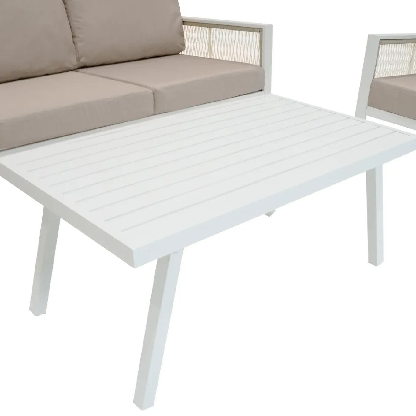 Monstershop Tuinset - Wit - Aluminium - 4-delig