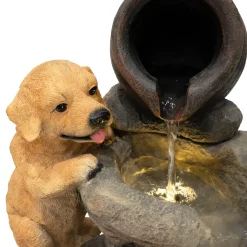 Monster Shop Monstershop Waterornament Canine Creek - Polyresin - Led - Elektrisch