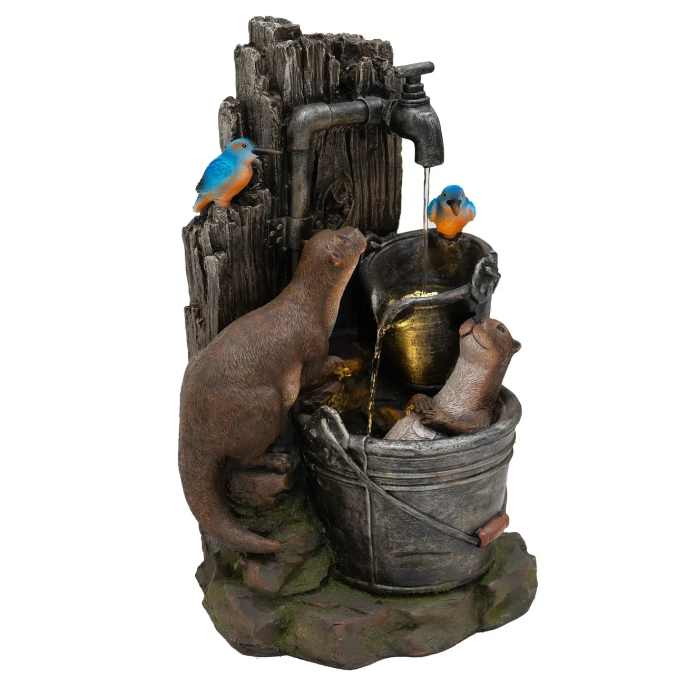 Monster Shop Monstershop Waterornament Otter Oasis - Polyresin - Led - Elektrisch
