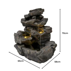 Monster Shop Monstershop Waterornament Rustic Rapids - Polyresin - Led - Elektrisch