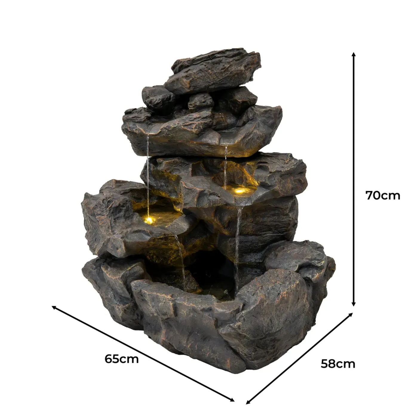 Monster Shop Monstershop Waterornament Rustic Rapids - Polyresin - Led - Elektrisch