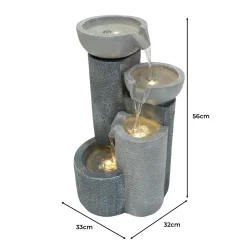 Monstershop Waterornament Tranquil Tiers - Polyresin - Led - Elektrisch
