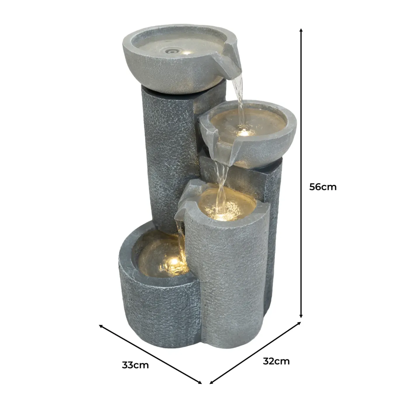 Monstershop Waterornament Tranquil Tiers - Polyresin - Led - Elektrisch