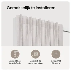 Motionblinds Gordijnrail Smart Wit 200cm Centrale Opening