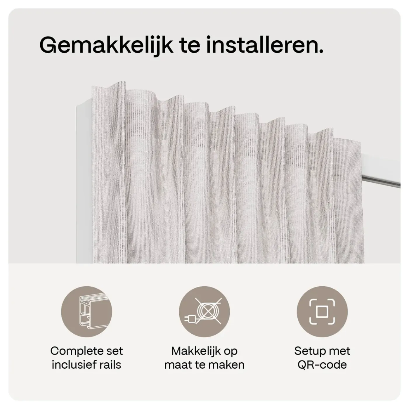 Motionblinds Gordijnrail Smart Wit 160cm Centrale Opening