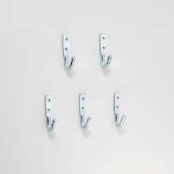 Mottez haken set grijs metaal 25mm - 5 stuks