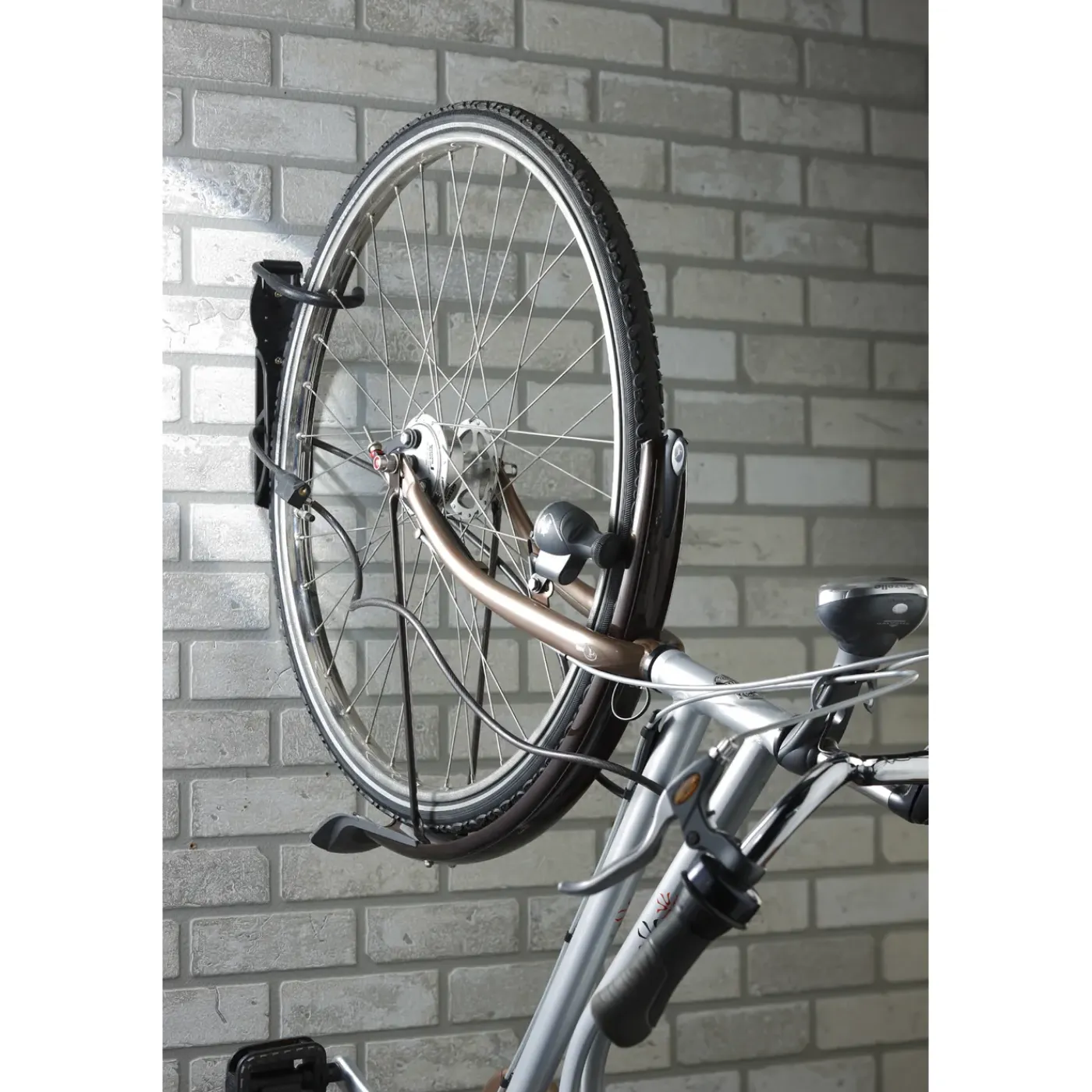 Mottez wand fietshaak op plaat zwart