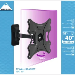 Mount Massive wand TV steun draaibaar MNT 104 zwart metaal 19 tot 40"