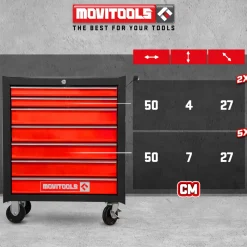 MOVITOOLS - Metalen Werkplaatswagen 7 Laden -