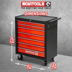 MOVITOOLS - Metalen Werkplaatswagen 7 Laden -