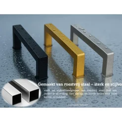 Msqdesign - Handgrepen 128mm Zwart - 10 Stuks - Meubelgrepen-Kastgreep zwart