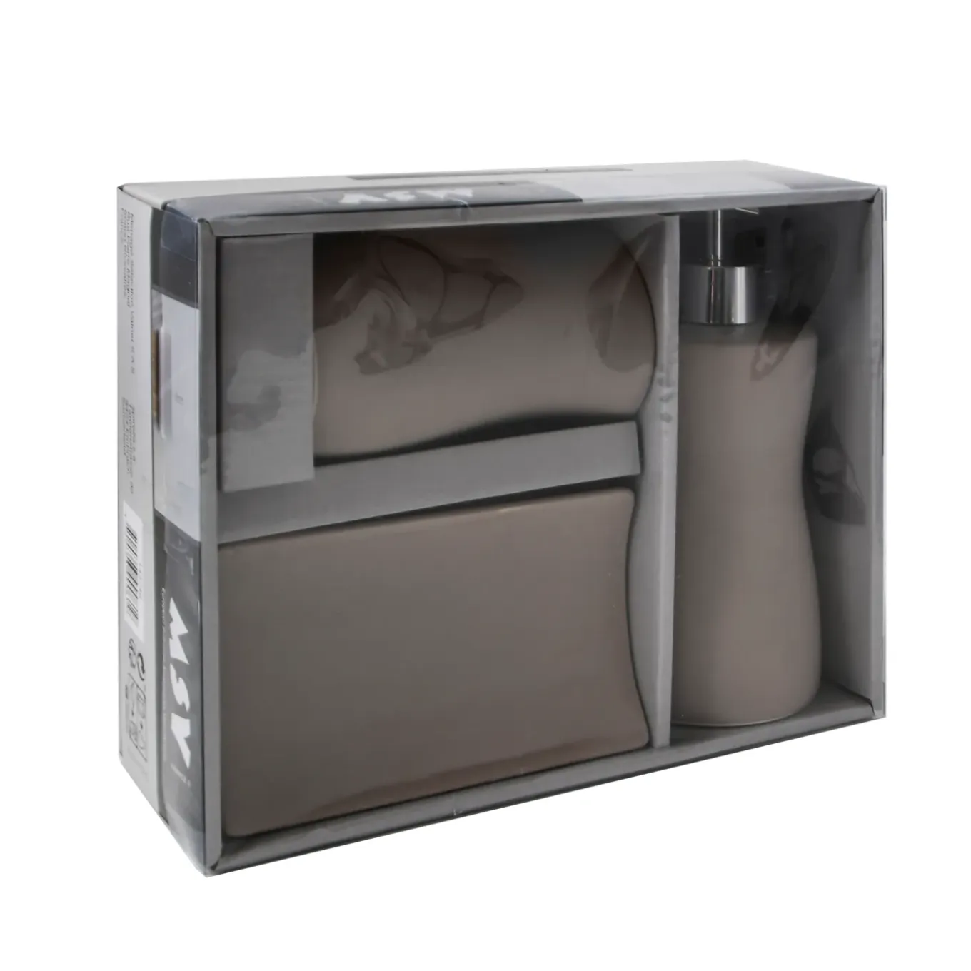 MSV 3-delige badkameraccessoireset Palma - Taupe