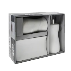 MSV 3-delige badkameraccessoireset Palma - Wit